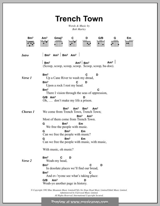 Trench Town: Text und Akkorde by Bob Marley