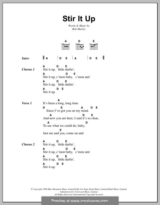 Stir It Up: Text und Akkorde by Bob Marley