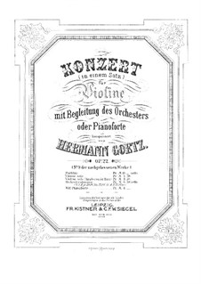 Konzert in G-Dur für Violine und Orchester, Op.22: Für Violine und Klavier – Partitur und Solostimme by Hermann Götz