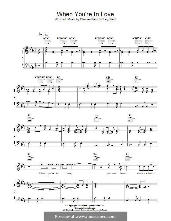 When You're in Love (The Proclaimers): Für Stimme und Klavier (oder Gitarre) by Charles Reid, Craig Reid