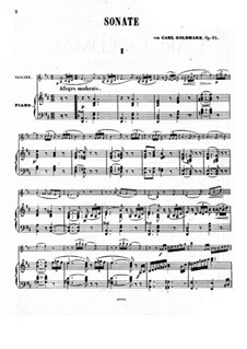 Sonate für Violine und Klavier, Op.25: Partitur by Karl Goldmark