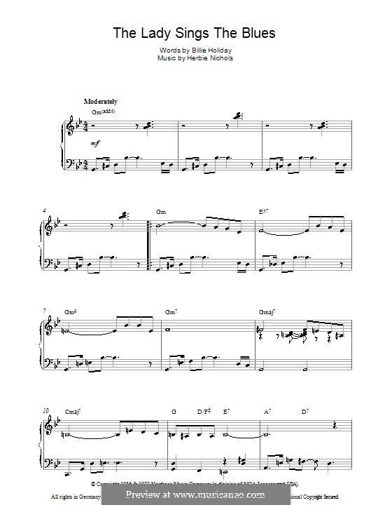 The Lady Sings the Blues (Billie Holiday): Für Klavier by Herbie Nichols
