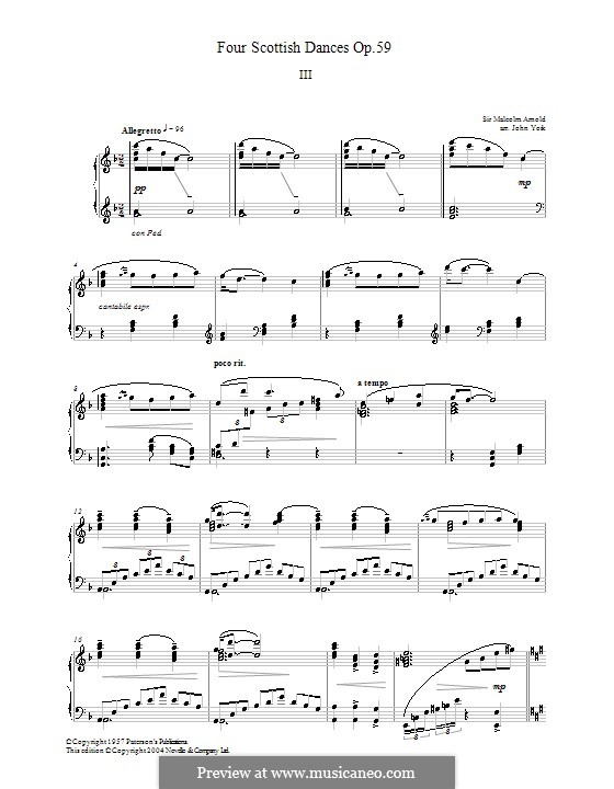 Four Scottish Dances, Op.59: Dance No.3 by Malcolm Arnold
