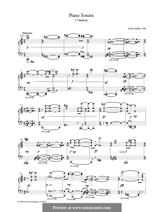 Sonate für Klavier: Teil I by Stuart MacRae