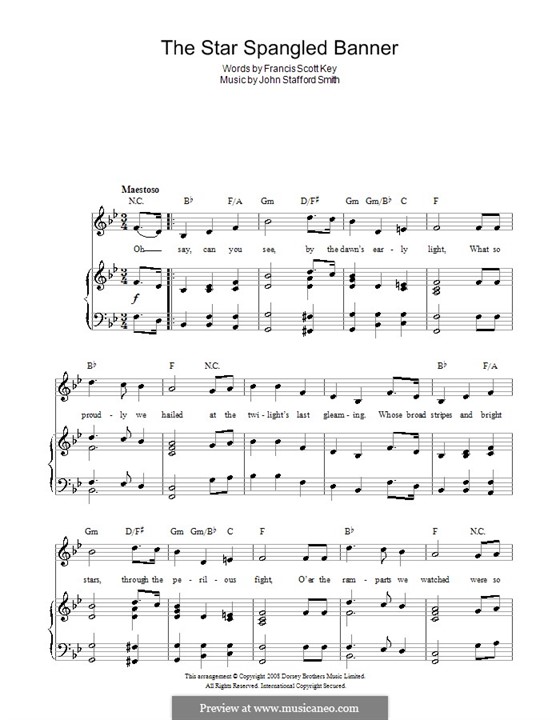 Vocal version: Für Stimme und Klavier oder Gitarre (B-Dur) by John Stafford Smith