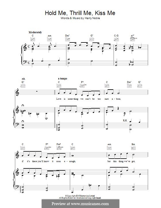 Hold Me, Thrill Me, Kiss Me: Für Stimme und Klavier (oder Gitarre) by Harry Noble