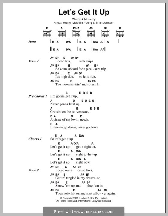 Let's Get It Up (AC/DC) von A. Young, B. Johnson, M. Young auf MusicaNeo