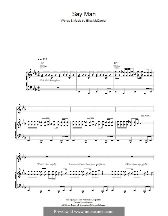 Say Man: Für Stimme und Klavier (oder Gitarre) by Ellas McDaniel