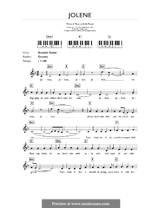 Jolene: Für Keyboard by Dolly Parton