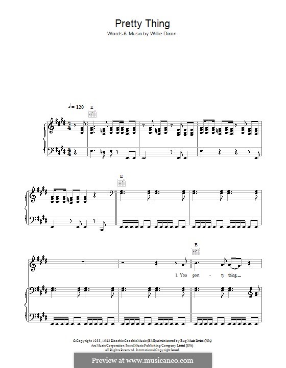 Pretty Thing (Bo Diddley): Für Stimme und Klavier (oder Gitarre) by Willie Dixon