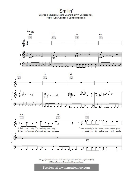 Smilin': Für Stimme und Klavier (oder Gitarre) by Jarrad Rodgers, Niara Scarlett, Ricki - Lee Coulter