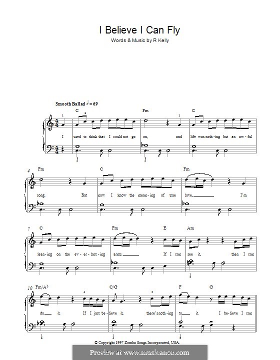 I Believe I Can Fly: Für Klavier, leicht by Robert Kelly