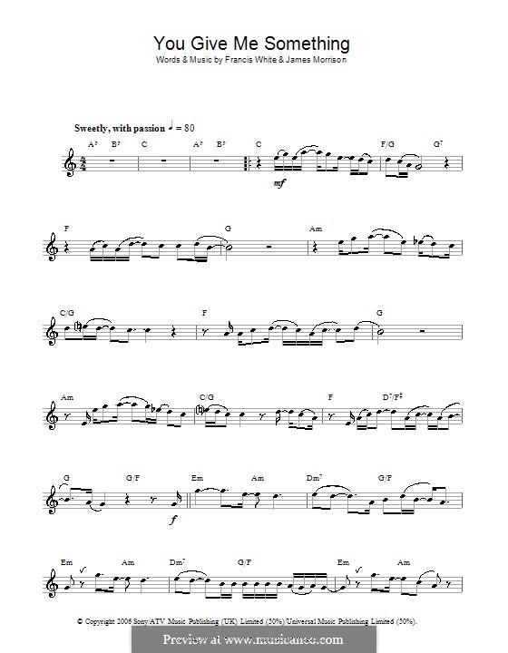 You Give Me Something: Für Flöte by Eg White, James Morrison