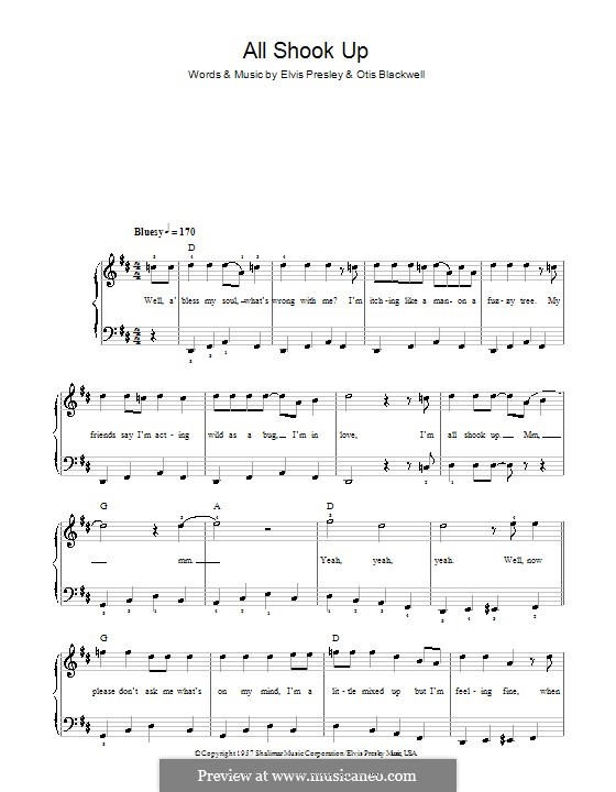 All Shook Up: Für Klavier, leicht by Elvis Presley, Otis Blackwell