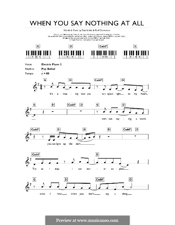 When You Say Nothing at All (Alison Krauss & Union Station): Für Keyboard by Don Schlitz, Paul Overstreet