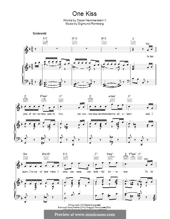 One Kiss: Für Stimme und Klavier (oder Gitarre) by Sigmund Romberg
