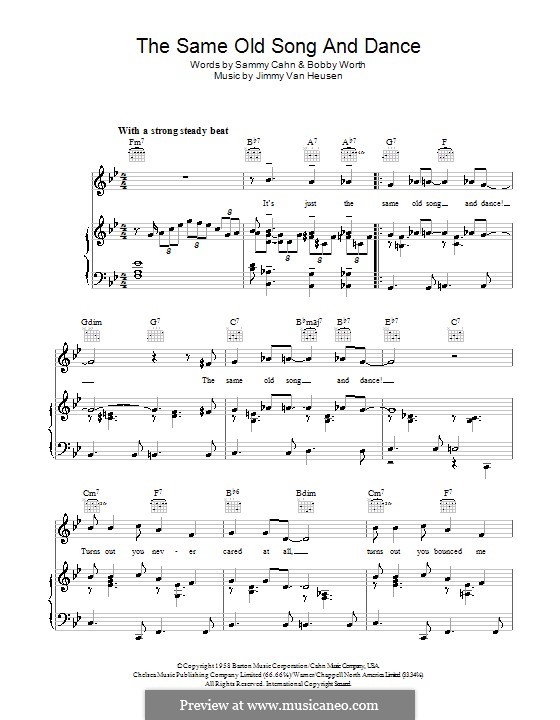 The Same Old Song and Dance (Frank Sinatra): Für Stimme und Klavier (oder Gitarre) by Jimmy Van Heusen