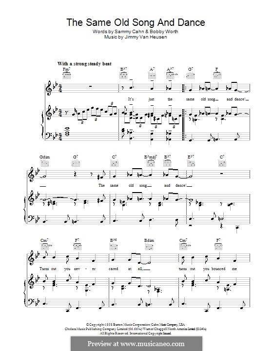 The Same Old Song and Dance (Frank Sinatra): Für Stimme und Klavier (oder Gitarre) by Jimmy Van Heusen