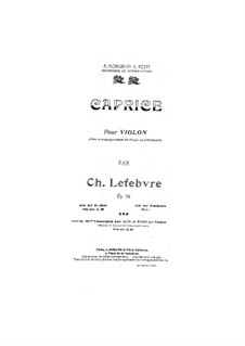 Caprice für Bratsche und Klavier, Op.106b: Caprice für Bratsche und Klavier by Charles Lefebvre