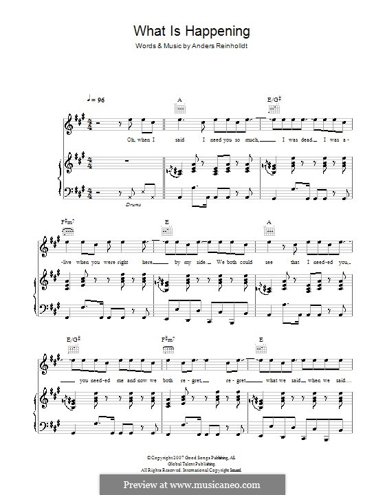 What Is Happening (Alphabeat): Für Stimme und Klavier (oder Gitarre) by Anders Reinholldt