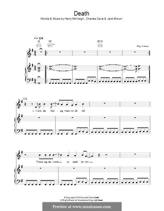 Death (White Lies): Für Stimme und Klavier (oder Gitarre) by Charles Cave, Harry McVeigh, Jack Brown