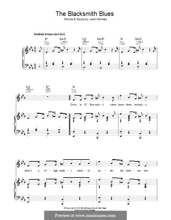 The Blacksmith Blues (Bing Crosby): Für Stimme und Klavier (oder Gitarre) by Jack Holmes