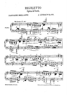 Fantasie über Themen aus 'Rigoletto' von Verdi, Op.163: Für Klavier by Joseph Leybach