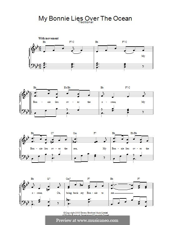 My Bonnie is over the Ocean: Für Stimme und Klavier by folklore