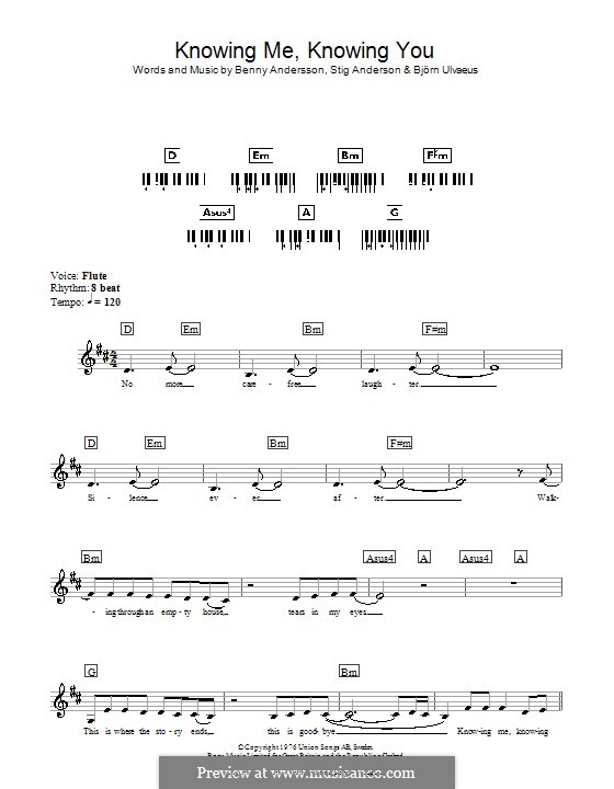 Knowing Me, Knowing You (ABBA): Für Keyboard by Benny Andersson, Björn Ulvaeus, Stig Anderson