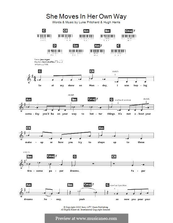 She Moves in Her Own Way (The Kooks): Für Keyboard by Hugh Harris, Luke Pritchard, Max Rafferty, Paul Garred