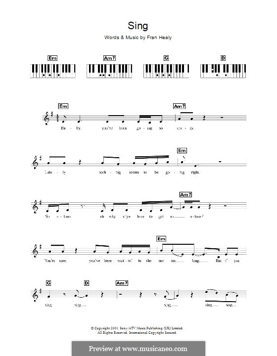 Sing (Travis): Für Keyboard by Fran Healy