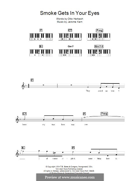 Smoke Gets in Your Eyes (from 'Roberta'): Für Keyboard by Jerome Kern