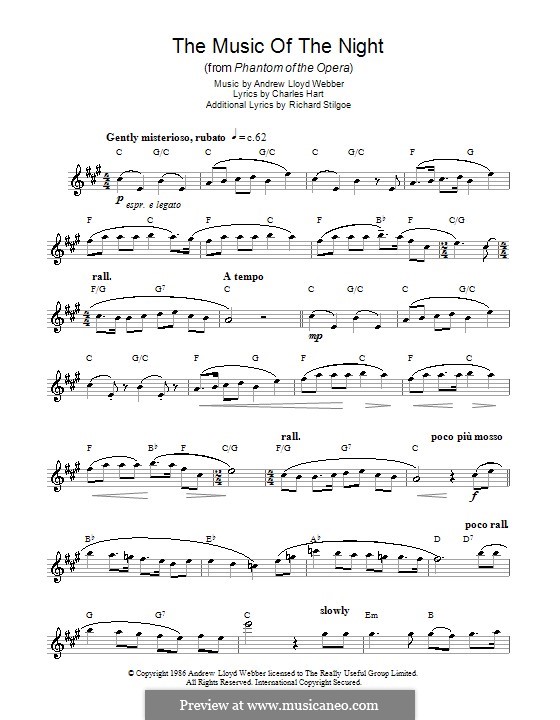 The Music of the Night (instrumental version): Für Saxophon by Andrew Lloyd Webber
