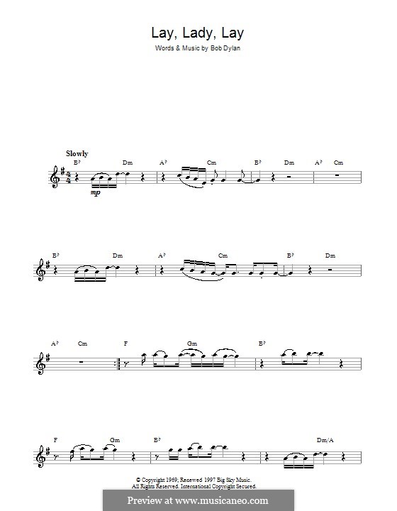 Lay Lady Lay: Für Saxophon by Bob Dylan