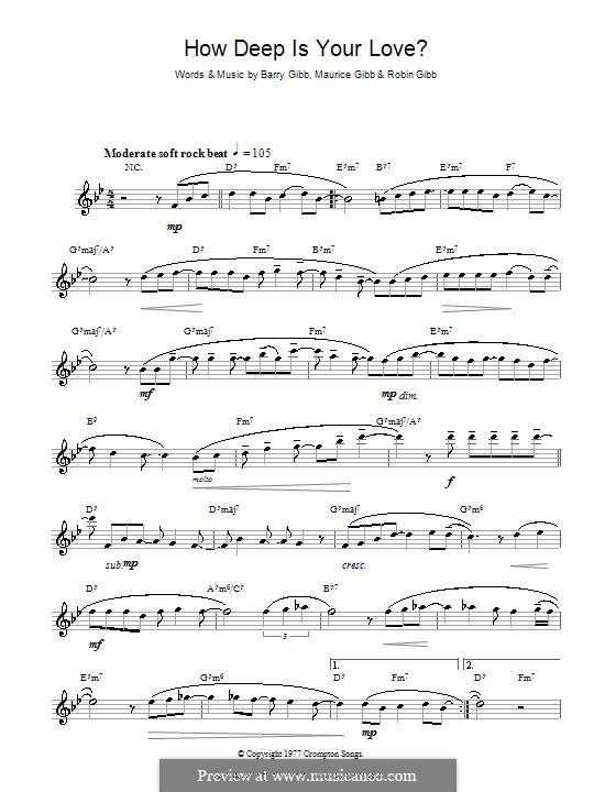 How Deep Is Your Love (The Bee Gees): Für Saxophon by Barry Gibb, Maurice Gibb, Robin Gibb