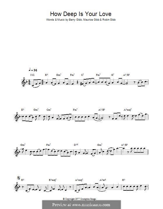 How Deep Is Your Love (The Bee Gees): Für Klarinette by Barry Gibb, Maurice Gibb, Robin Gibb