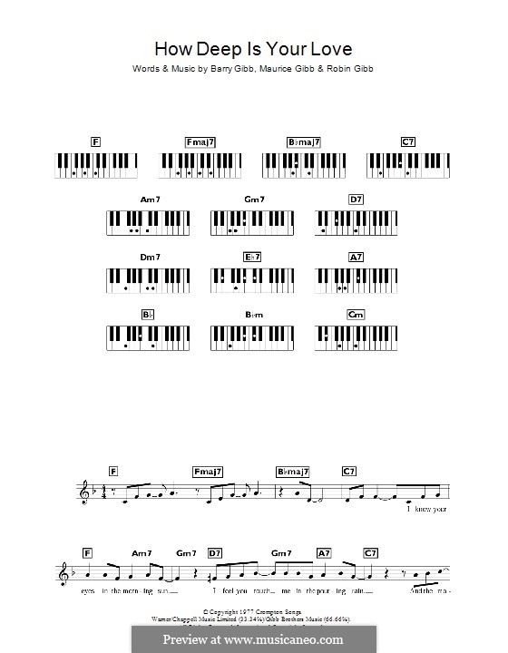 How Deep Is Your Love (The Bee Gees): Für Keyboard by Barry Gibb, Maurice Gibb, Robin Gibb