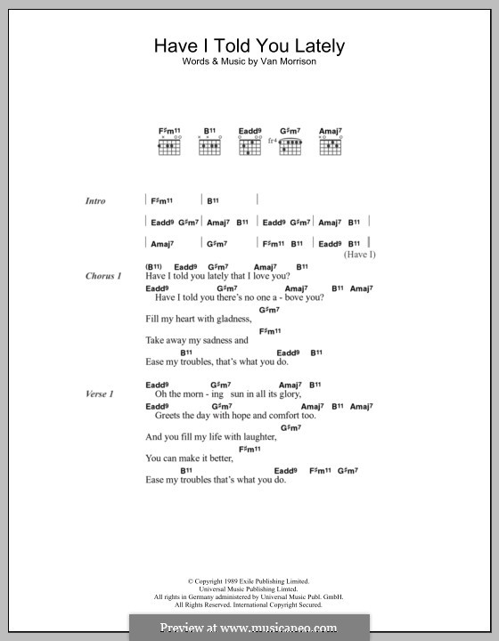 Have I Told You Lately Lyrics Deutsch