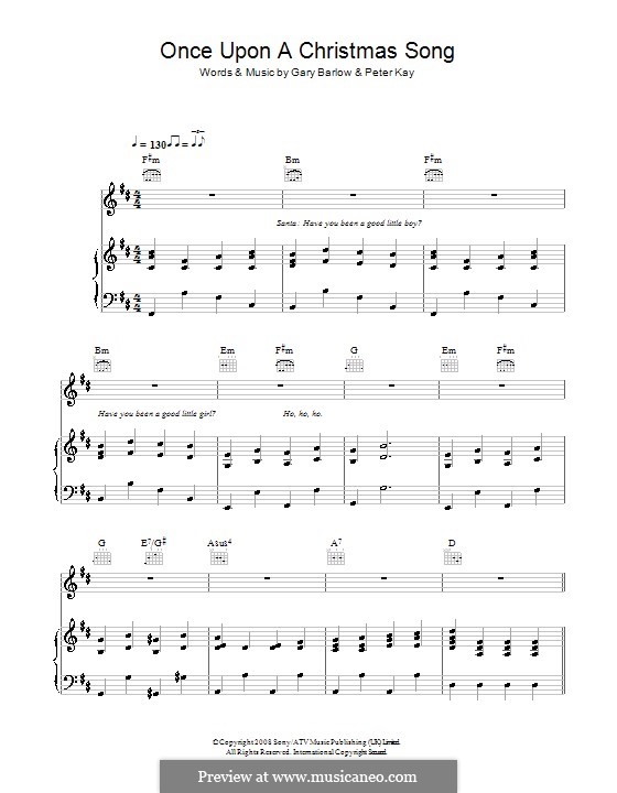 Once Upon a Christmas Song: Für Stimme und Klavier (oder Gitarre) by Gary Barlow, Peter Kay