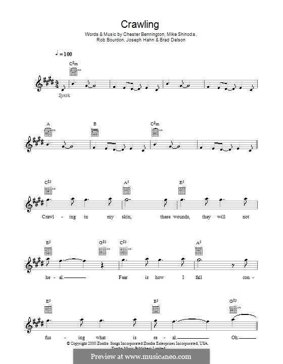 Crawling (Linkin Park): Melodie, Text und Akkorde by Brad Delson, Charles Bennington, Joseph Hahn, Mike Shinoda, Rob Bourdon