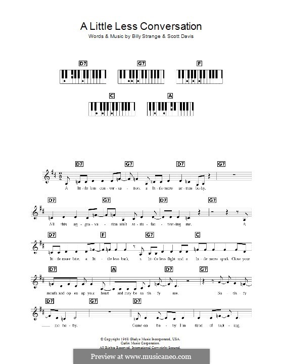 A Little Less Conversation (Elvis Presley): Für Keyboard by Billy Strange, Mac Davis