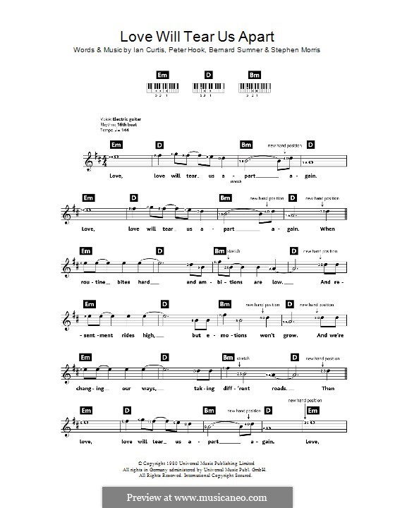 Love Will Tear Us Apart (Joy Division): Für Keyboard by Bernard Sumner, Ian Curtis, Peter Hook, Stephen Morris