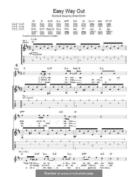 Easy Way Out: Für Gitarre mit Tab by Elliott Smith