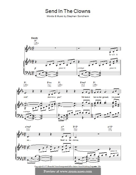 Send in the Clowns (from A Little Night Music): Für Stimme und Klavier (oder Gitarre) by Stephen Sondheim