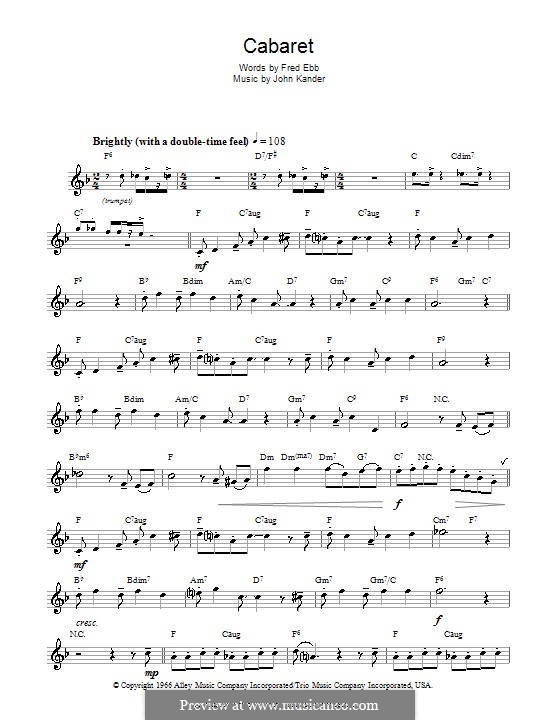 Cabaret (Liza Minnelli): Für Flöte by John Kander