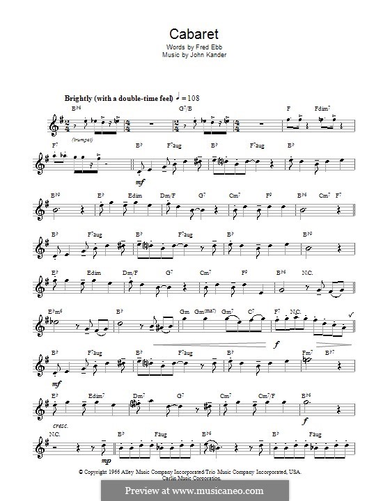 Cabaret (Liza Minnelli): Für Saxophon by John Kander