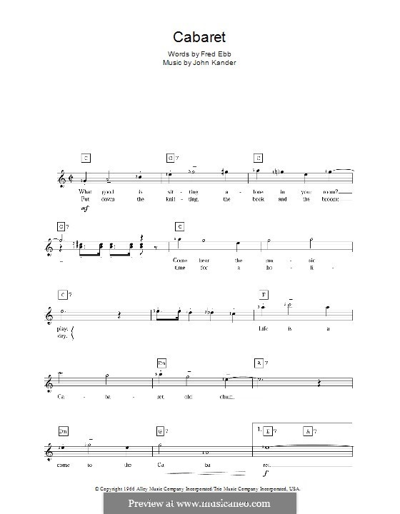 Cabaret (Liza Minnelli): Für Keyboard by John Kander