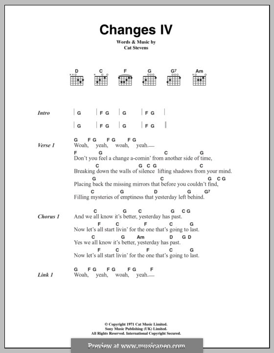 Changes IV: Text und Akkorde by Cat Stevens