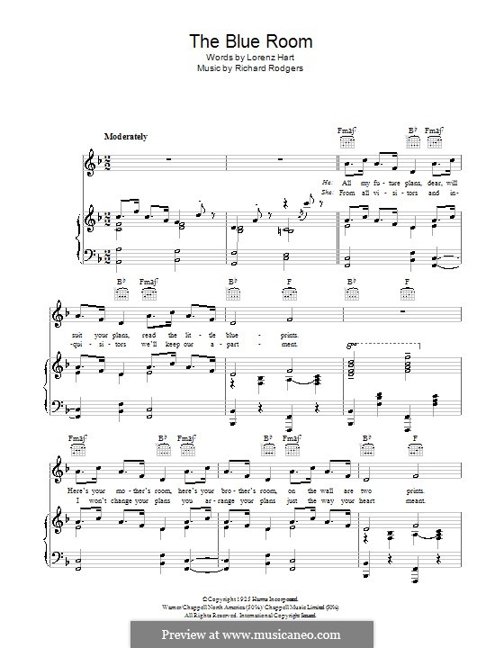 The Blue Room: Für Stimme und Klavier (oder Gitarre) by Richard Rodgers