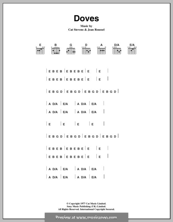 Doves: Texte und Akkorde by Jean Roussel